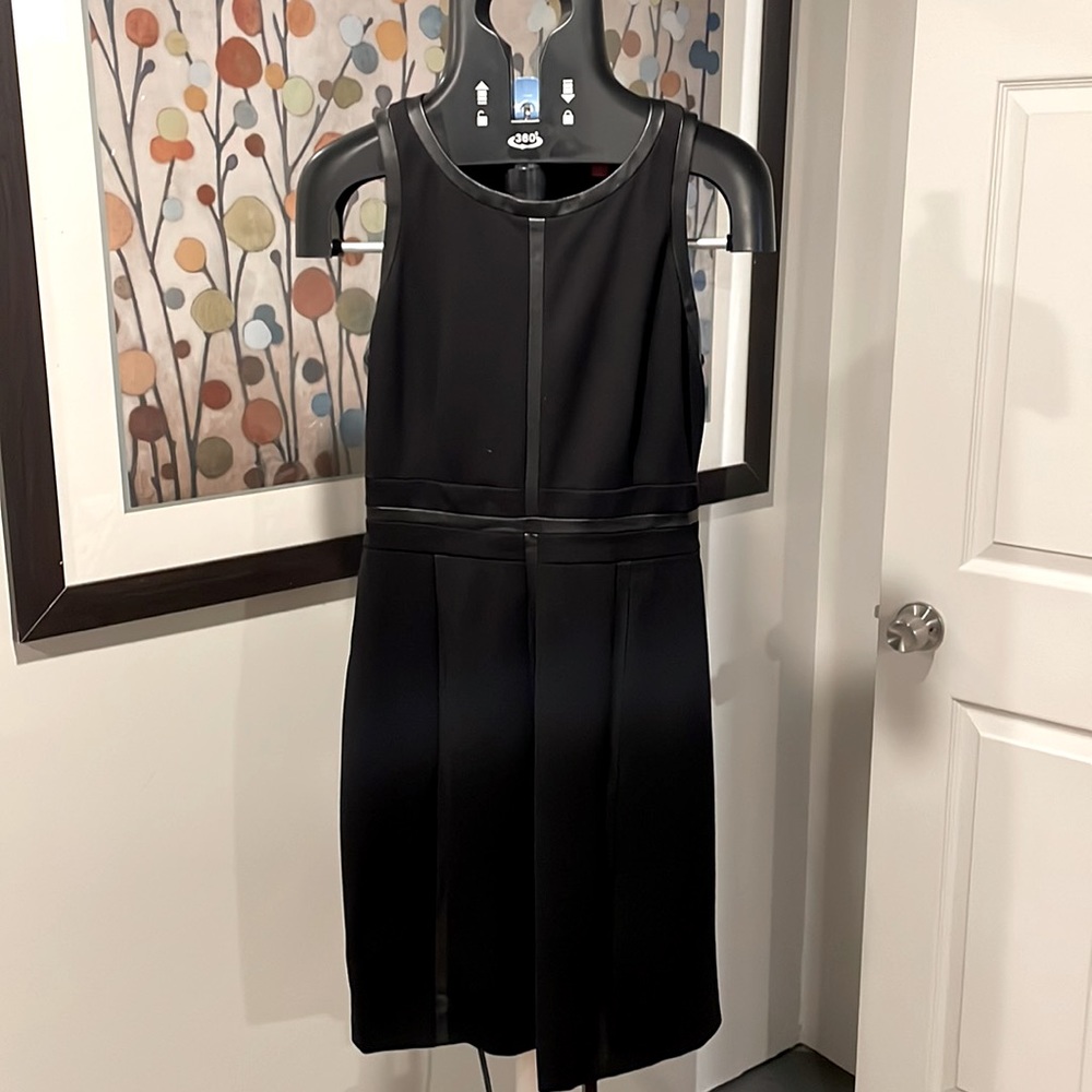 Catherine Malandrino Black Dress | Faux Leather Detail | Size 2